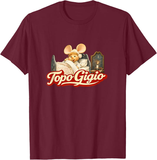 Bedtime Topo Gigio Vintage Cartoon Style T-Shirt - T-Shirt | Maroon