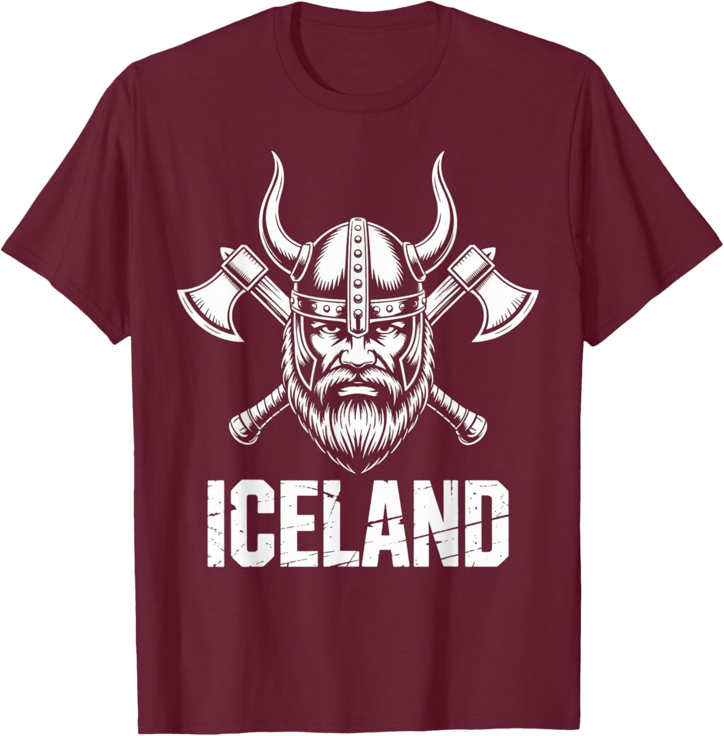 Iceland Viking Scandinavia Viking Norse Icelandic Iceland T-Shirt - T-Shirt | Maroon