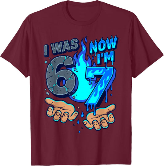 I was 6 Now I'm 7 7th Birthday 6 7 Birthday Boys T-Shirt - T-Shirt | Maroon
