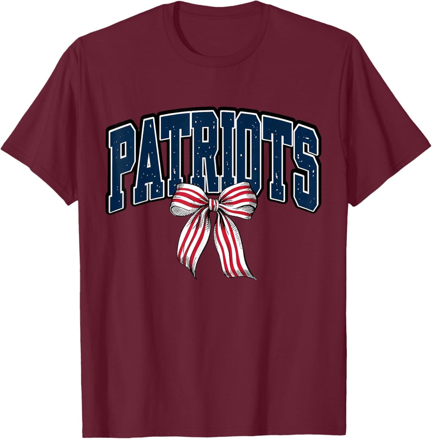 Vintage Patriot Bow School Spirit Men Women Kids T-Shirt - T-Shirt | Maroon
