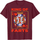 King of Farts, Funny Poker, Adult Humor T-Shirt - T-Shirt | Maroon