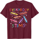 Everybody Stims Be Kind Crayons Autistic Autism Awareness T-Shirt - T-Shirt | Maroon