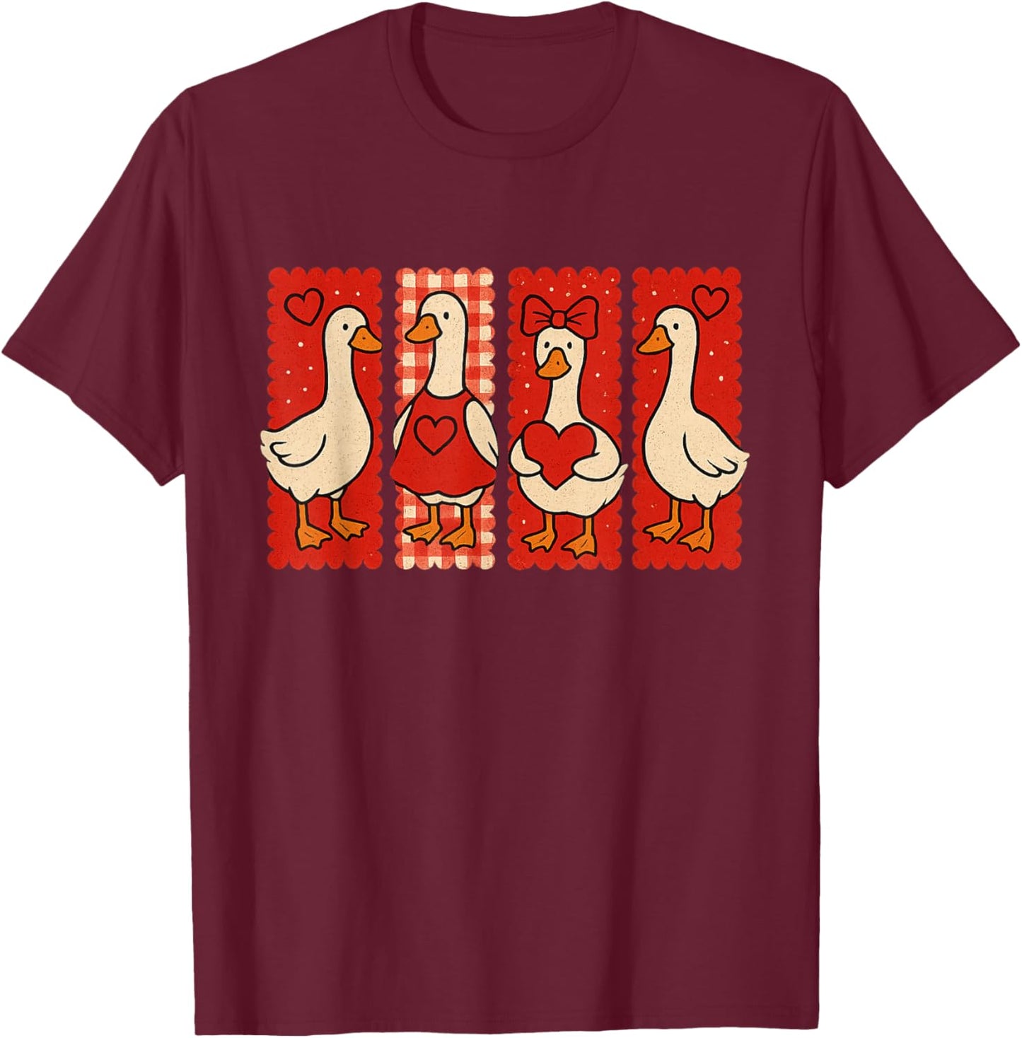 Valentine's Day Silly Goose Love Season Just A Lovely Goose T-Shirt - T-Shirt | Maroon