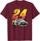 Hendrick Motorsports Jeff Gordon #24 Racing Car Poster T-Shirt - T-Shirt | Maroon