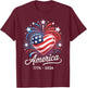 Flag Heart 1776 2026 July 4th 250th Birthday T-Shirt - T-Shirt | Maroon