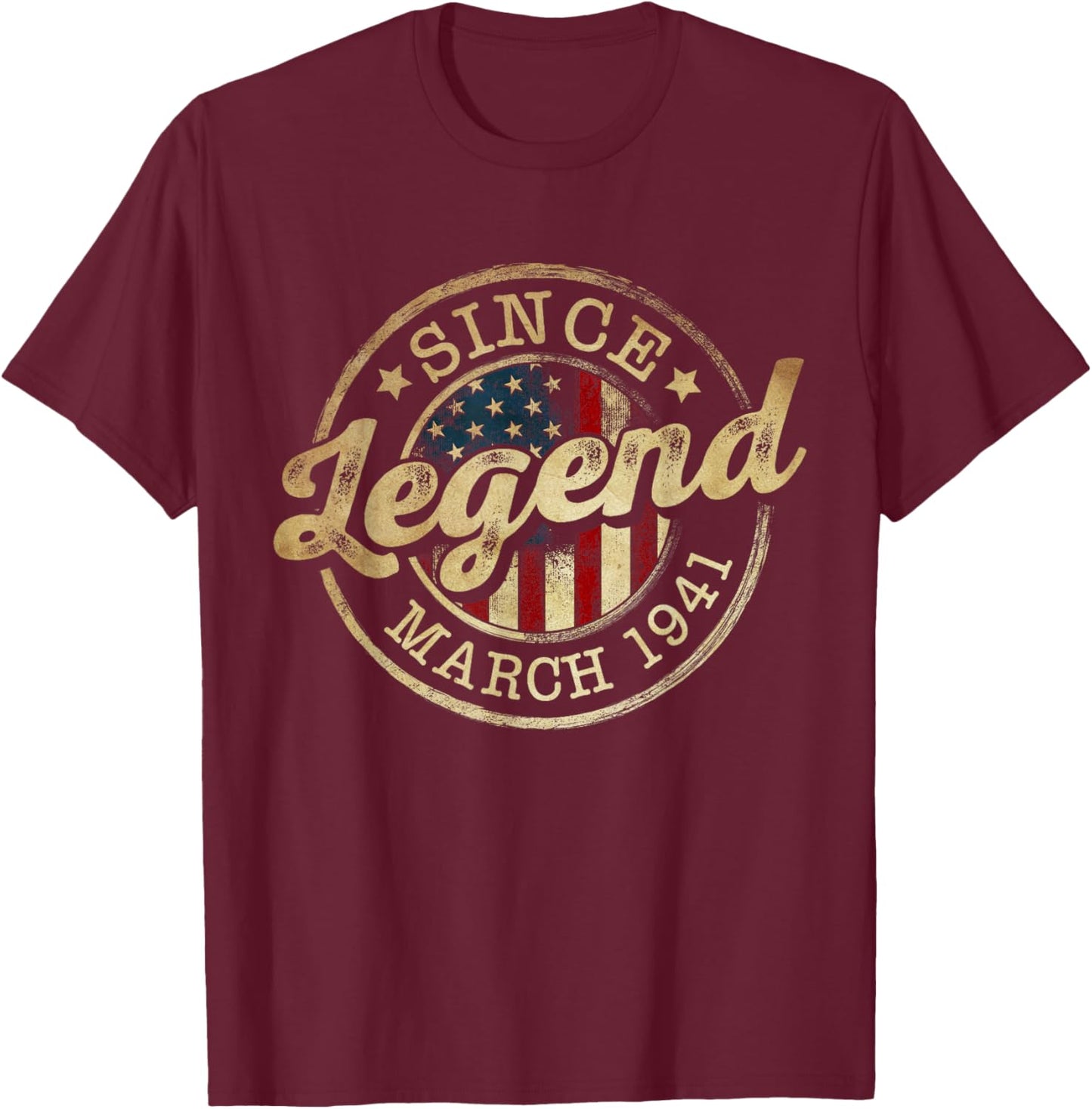 Legend Since March 1941 Vintage 85th Birthday Classic T-Shirt - T-Shirt | Maroon