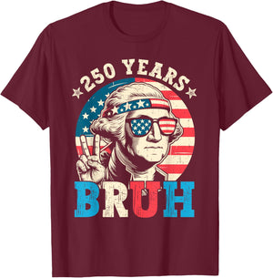 Flag Vintage 250 Years American 1776 2026 250th USA Birthday T-Shirt - T-Shirt | Maroon