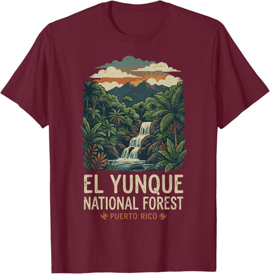 El Yunque National Forest Puerto Rico T-Shirt - T-Shirt | Maroon