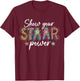 Show Your STAAR Power Leopard Teacher Funny Testing Day T-Shirt - T-Shirt | Maroon