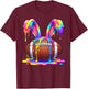 Easter Bunny Ice Cream Drip Football Men Boys Kids Funny T-Shirt - T-Shirt | Maroon