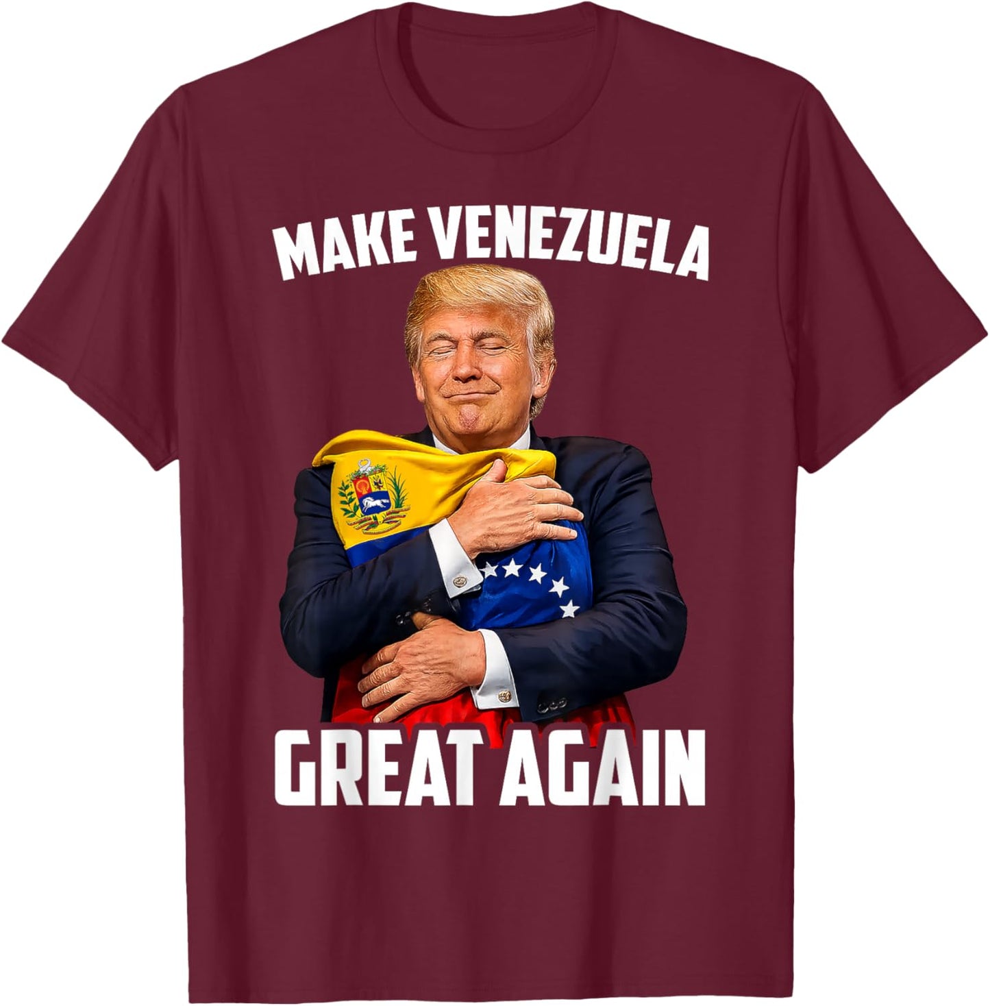 American Venezuela Flag Support Freedom Equality Venezuelan T-Shirt - T-Shirt | Maroon