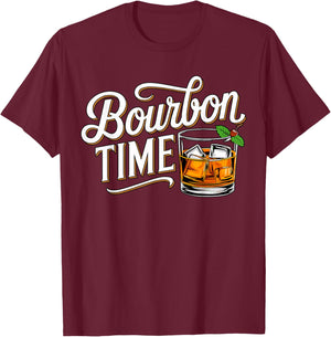 Bourbon Time Whiskey T-Shirt - T-Shirt | Maroon