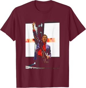 The Beatles Bass Player Paul McCartney Glasto Andy Willsher T-Shirt - T-Shirt | Maroon