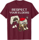 Respect Your Elders Gaming Control Retro Funny Gamer T-Shirt - T-Shirt | Maroon