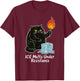 ICE Melts Under Resistance Funny Black Cat T-Shirt - T-Shirt | Maroon