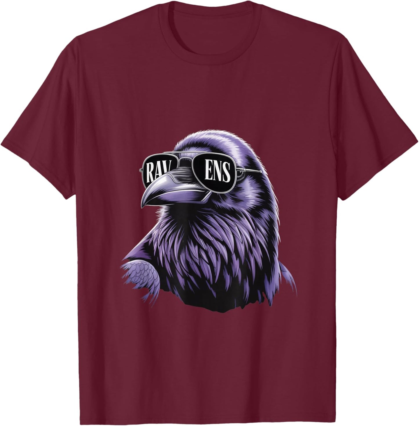Cool Face Raven with Sunglasses Women and Men Maryland Pride T-Shirt - T-Shirt | Maroon