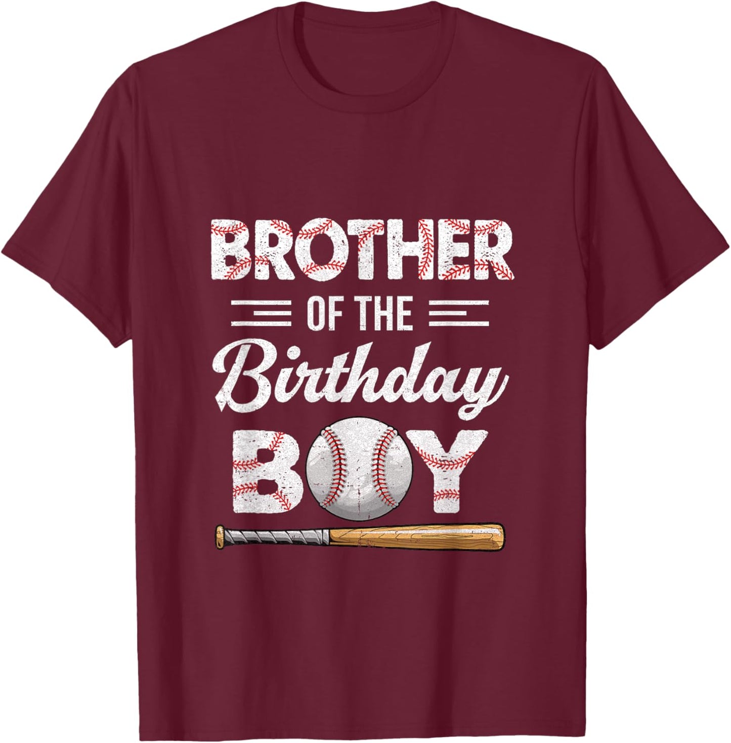 Brother of The Birthday Boy Baseball Matching Family T-Shirt - T-Shirt | Maroon