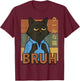 Black Cat Bruh Funny Meme Japanese Men Boys Kids Teen Youth T-Shirt - T-Shirt | Maroon