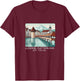 Lucerne Switzerland Skyline Souvenir Bridge Chapel Men Women T-Shirt - T-Shirt | Maroon