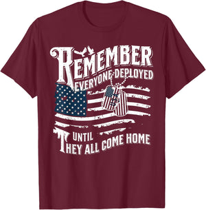 RED Remember Everyone Deployed Red Friday Military Support T-Shirt - T-Shirt | Maroon