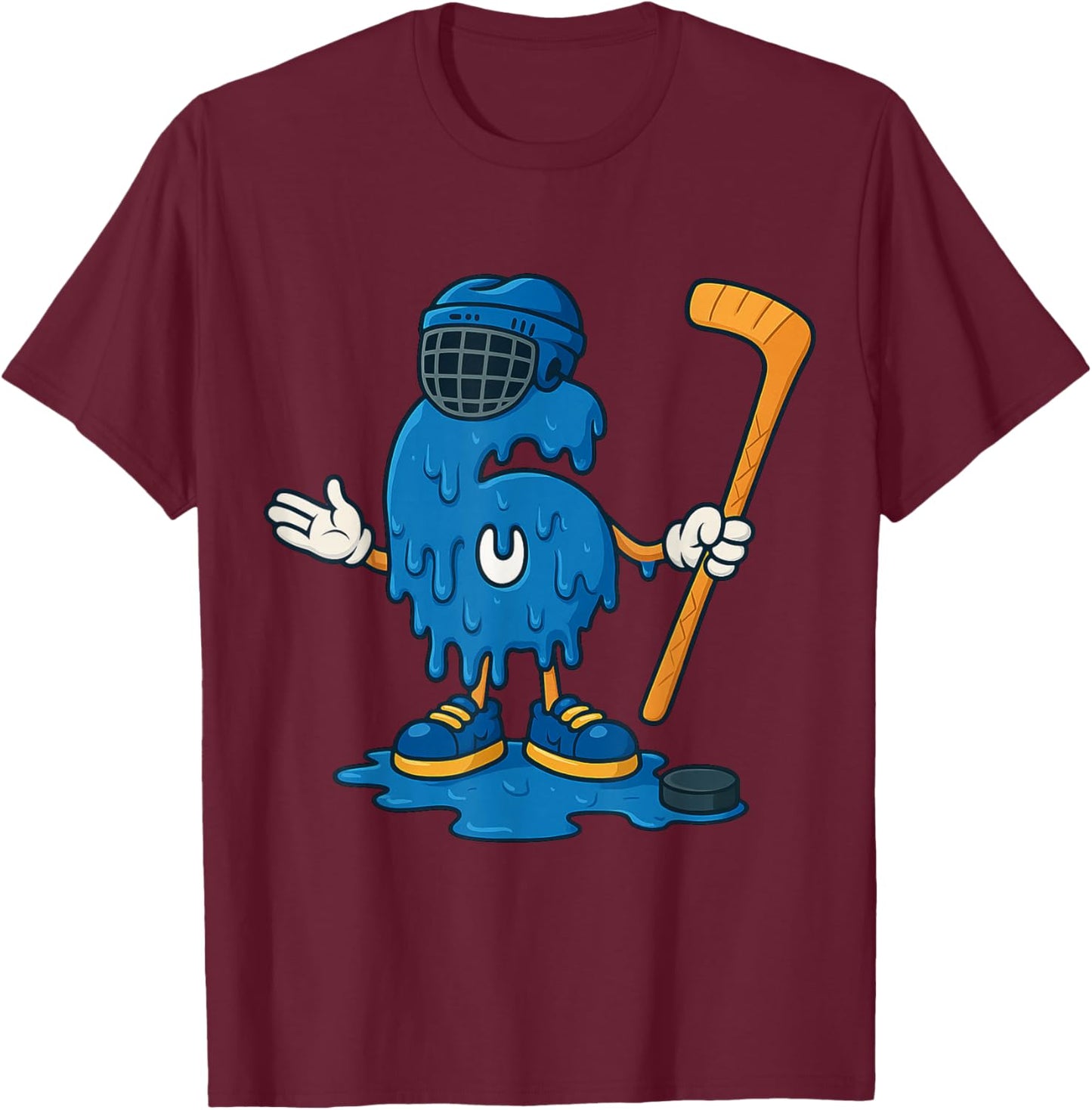 67 Drip Ice Cream Hockey Player T-Shirt - T-Shirt | Maroon