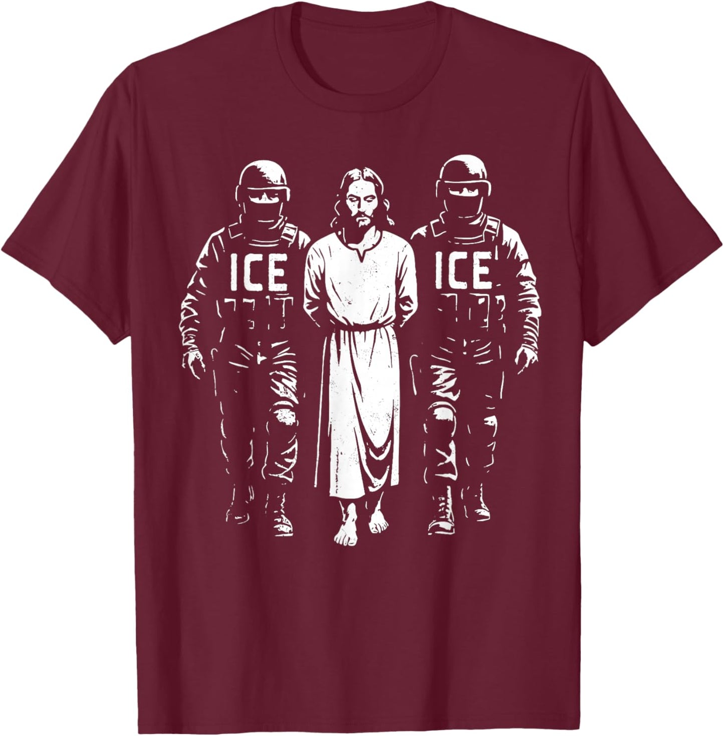 Freedom Peace Protest Support Indivisible No Kings Jesus T-Shirt - T-Shirt | Maroon