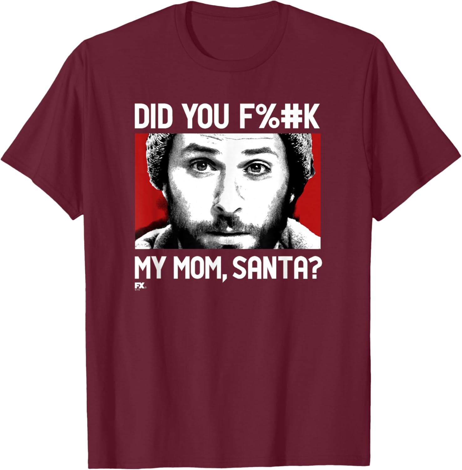It's Always Sunny Charlie's Mom and Santa Funny Christmas T-Shirt - T-Shirt | Maroon