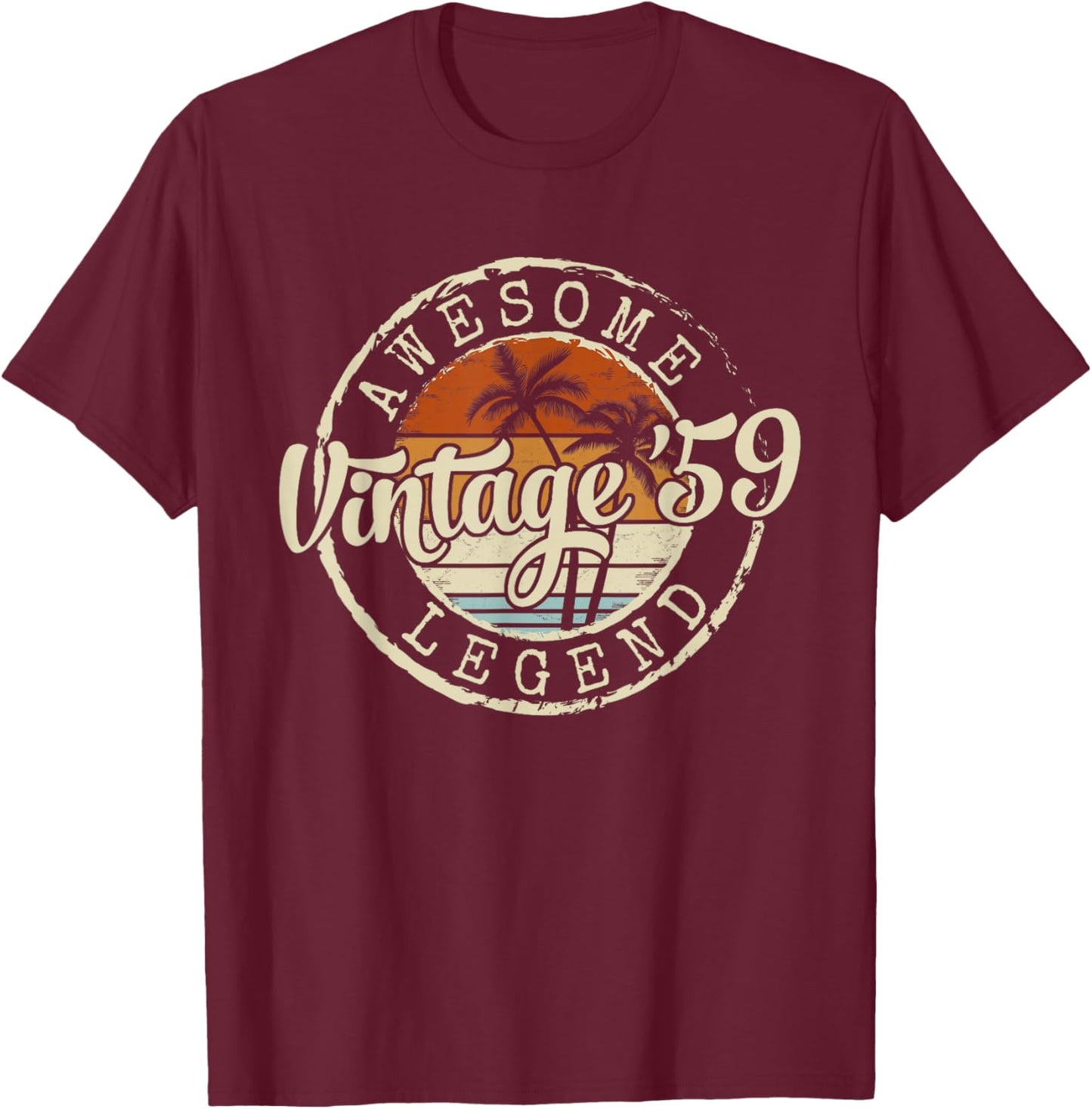 Vintage 1959 67yr 67th Birthday Gifts 67 Years Old T-Shirt - T-Shirt | Maroon
