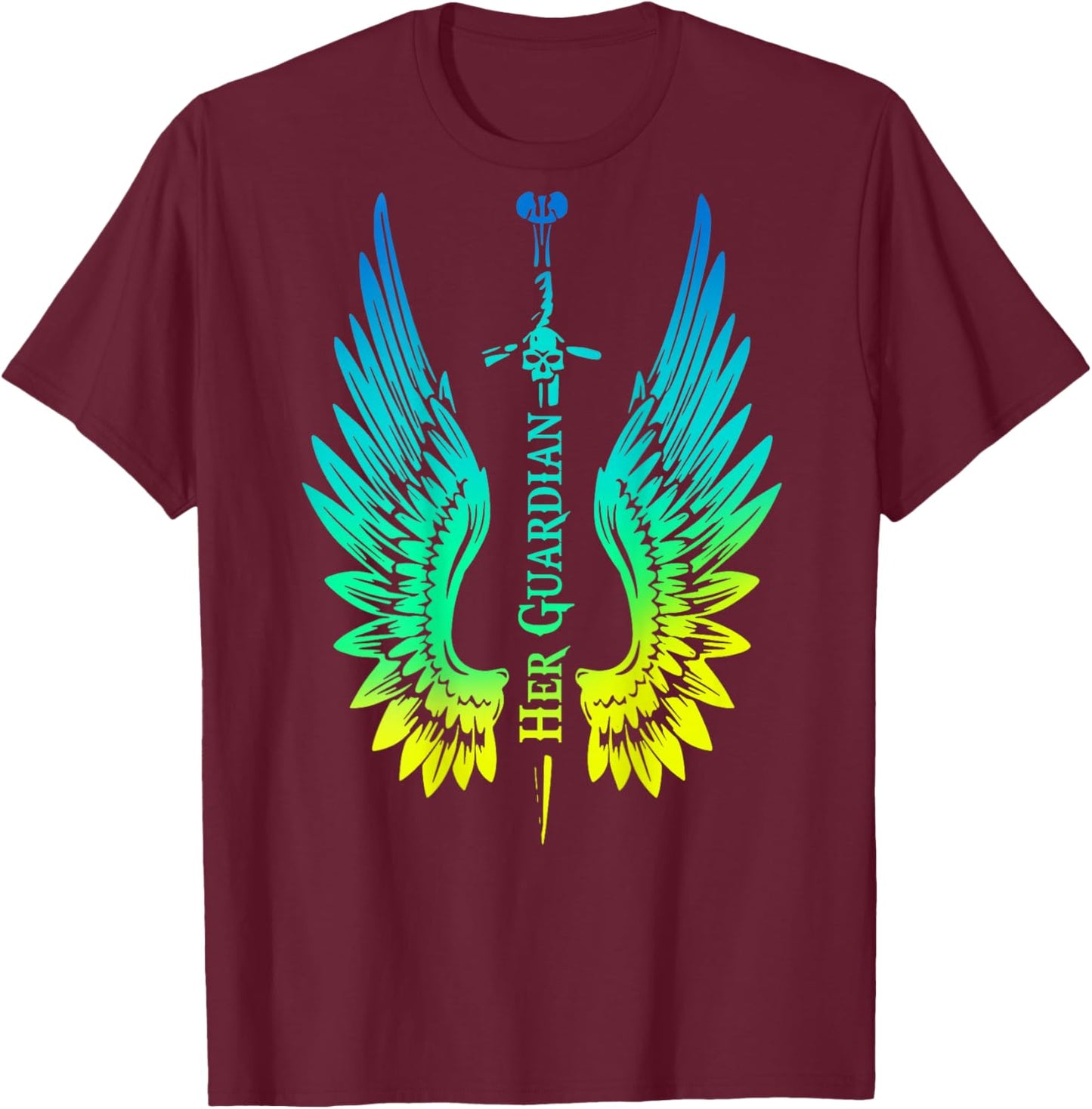 His Angel her Guardian Matching Couple T-Shirt - T-Shirt | Maroon