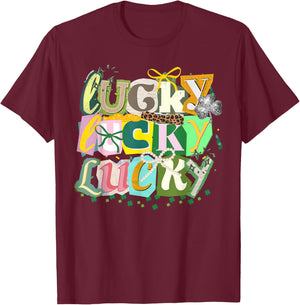 Happy St.Patrick's Day Lucky Shamrock Irish Ireland Retro T-Shirt - T-Shirt | Maroon