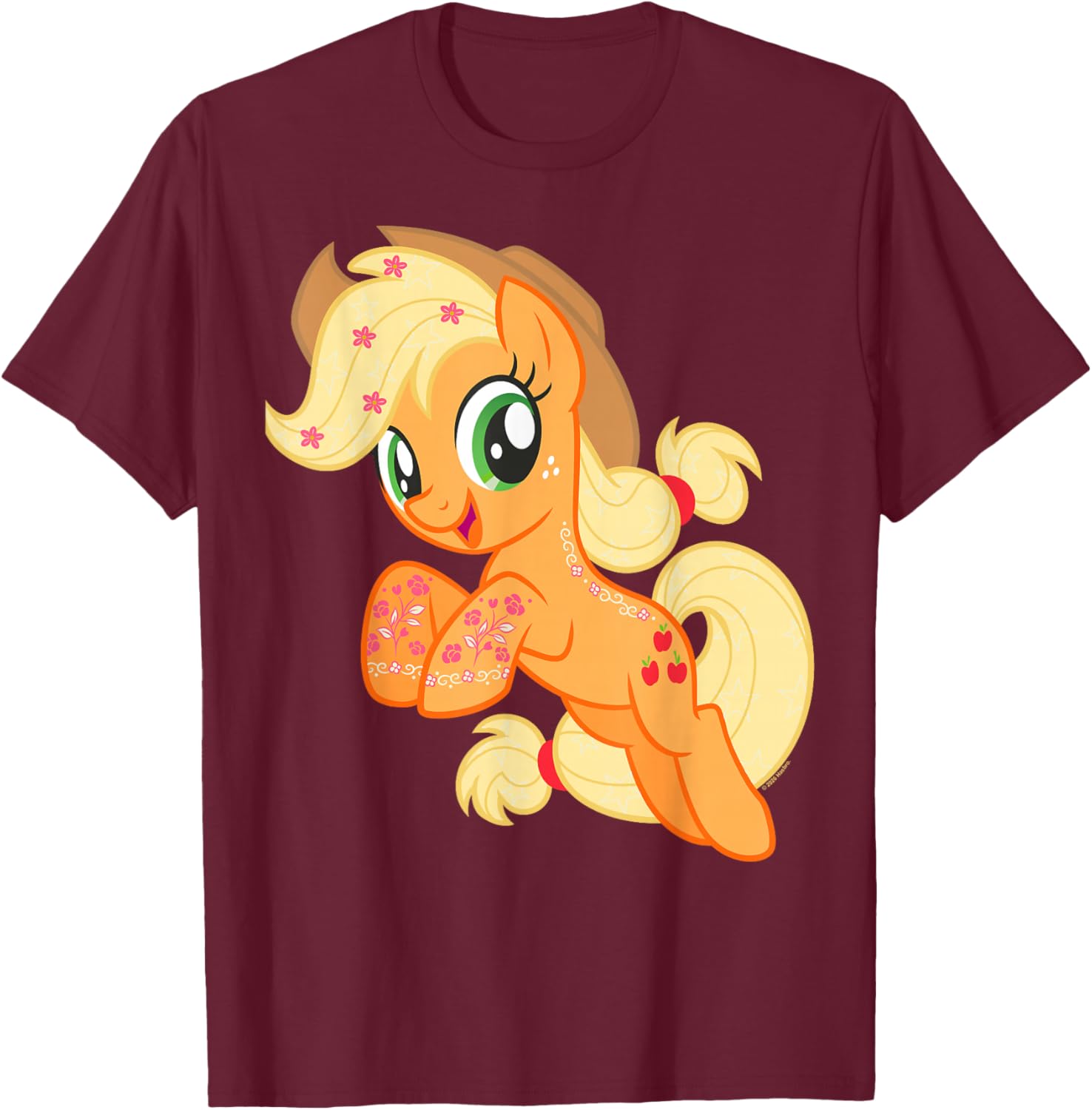 My Little Pony: Friendship is Magic Applejack Jumping Prance T-Shirt - T-Shirt | Maroon