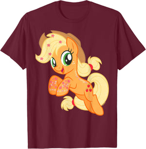 My Little Pony: Friendship is Magic Applejack Jumping Prance T-Shirt - T-Shirt | Maroon