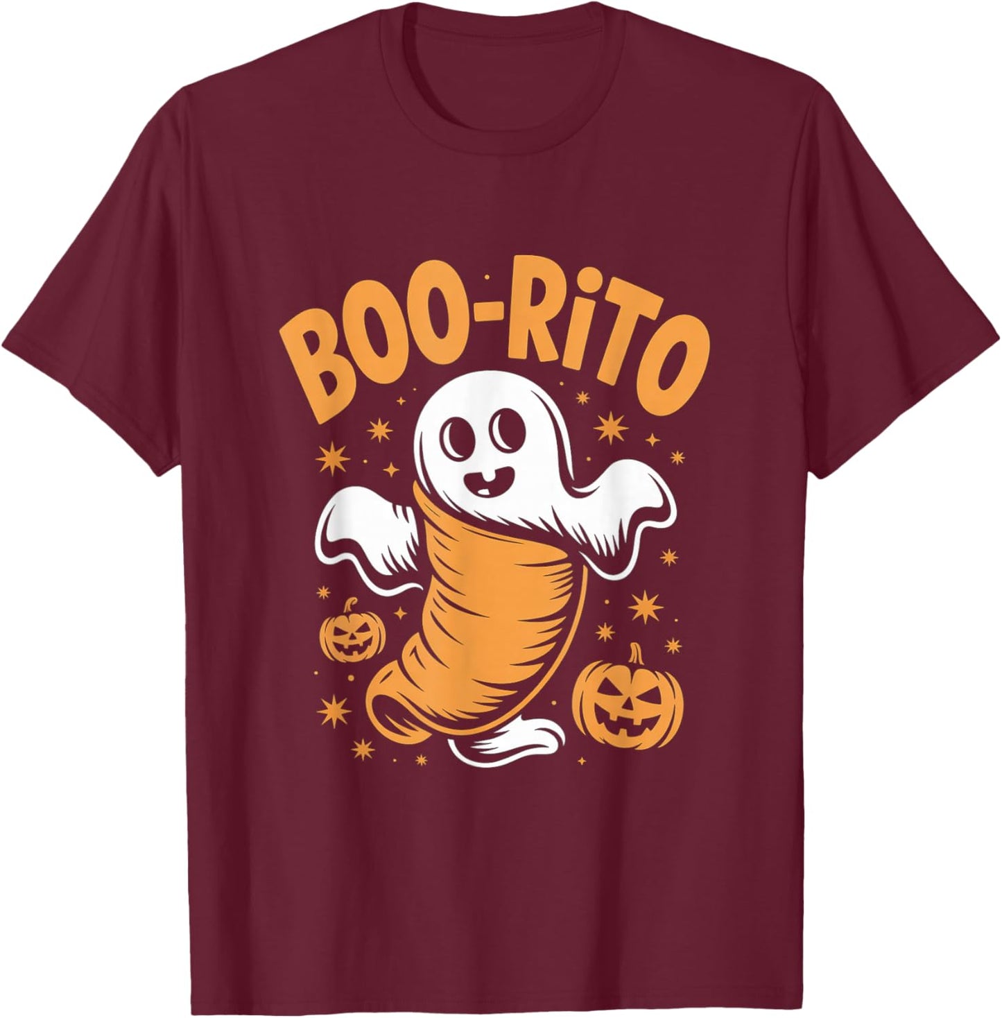 Boo-Rito Funny Halloween Ghost Humor T-Shirt - T-Shirt | Maroon
