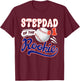 Stepdad Rookie of Year 1st Birthday Baseball Theme Matching T-Shirt - T-Shirt | Maroon