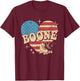 Boone Name American Flag 80's Vintage NC Retro T-Shirt - T-Shirt | Maroon