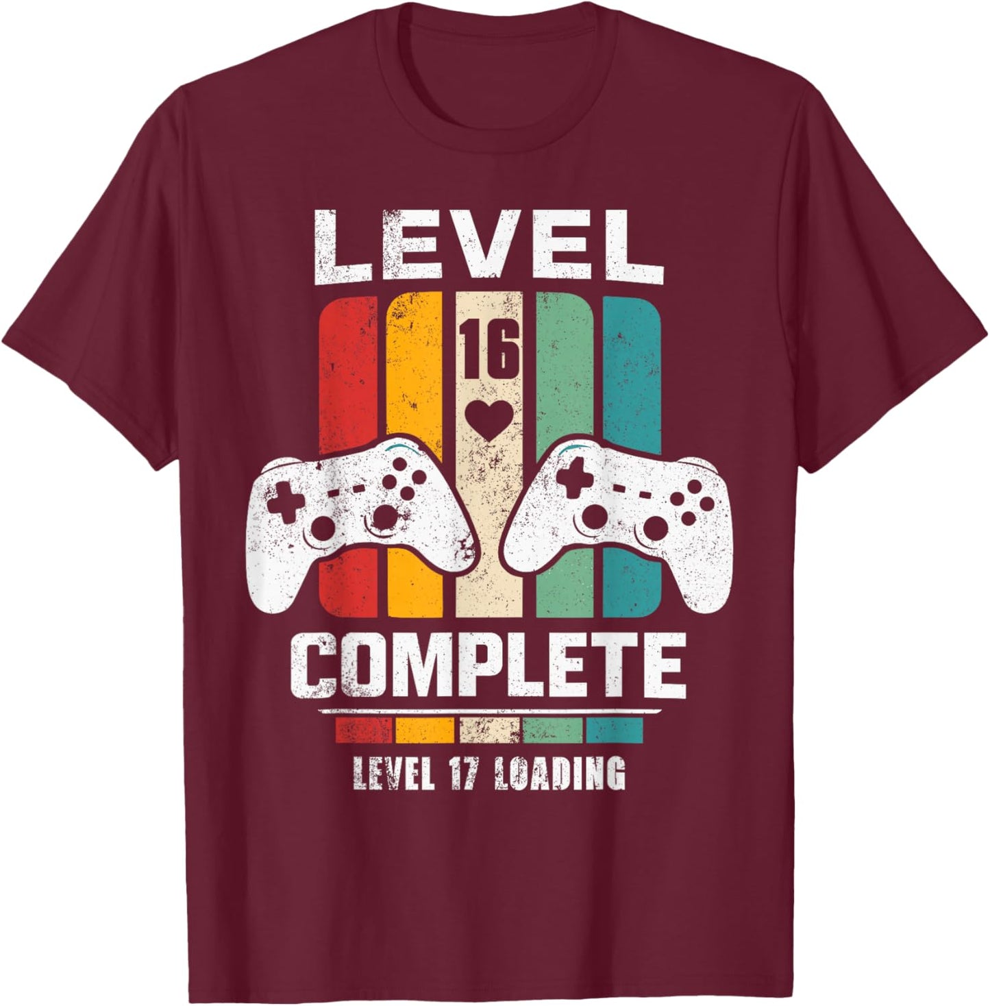 Vintage 16th Wedding Anniversary Him Her Level 16 Complete T-Shirt - T-Shirt | Maroon