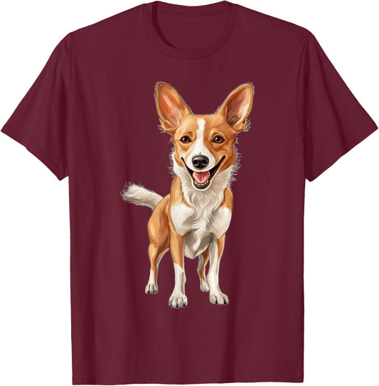 Portuguese Podengo Pequeno Dog Mom Dad Puppy Breed Memorial T-Shirt - T-Shirt | Maroon