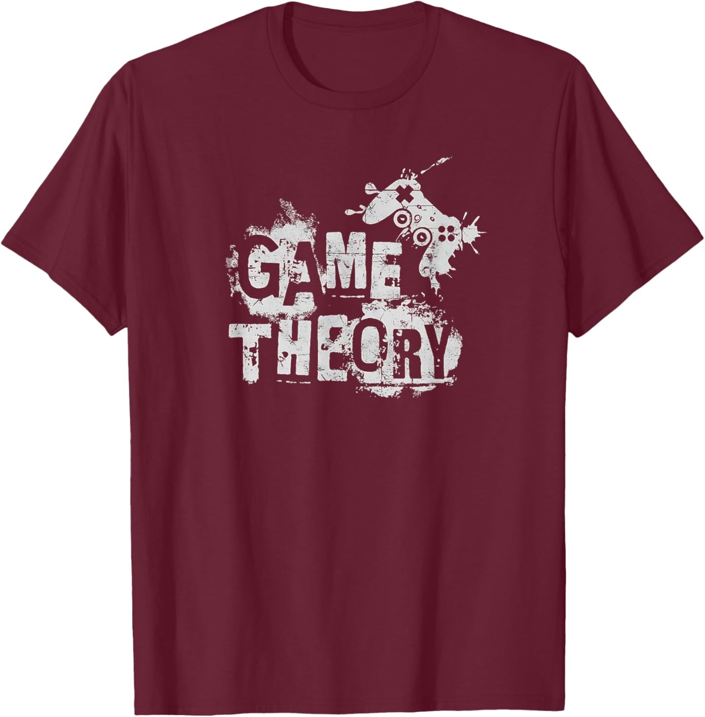 Game Theory Grunge Design for Gamers T-Shirt - T-Shirt | Maroon