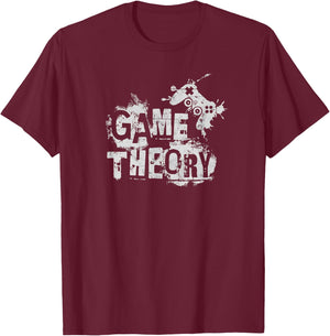 Game Theory Grunge Design for Gamers T-Shirt - T-Shirt | Maroon