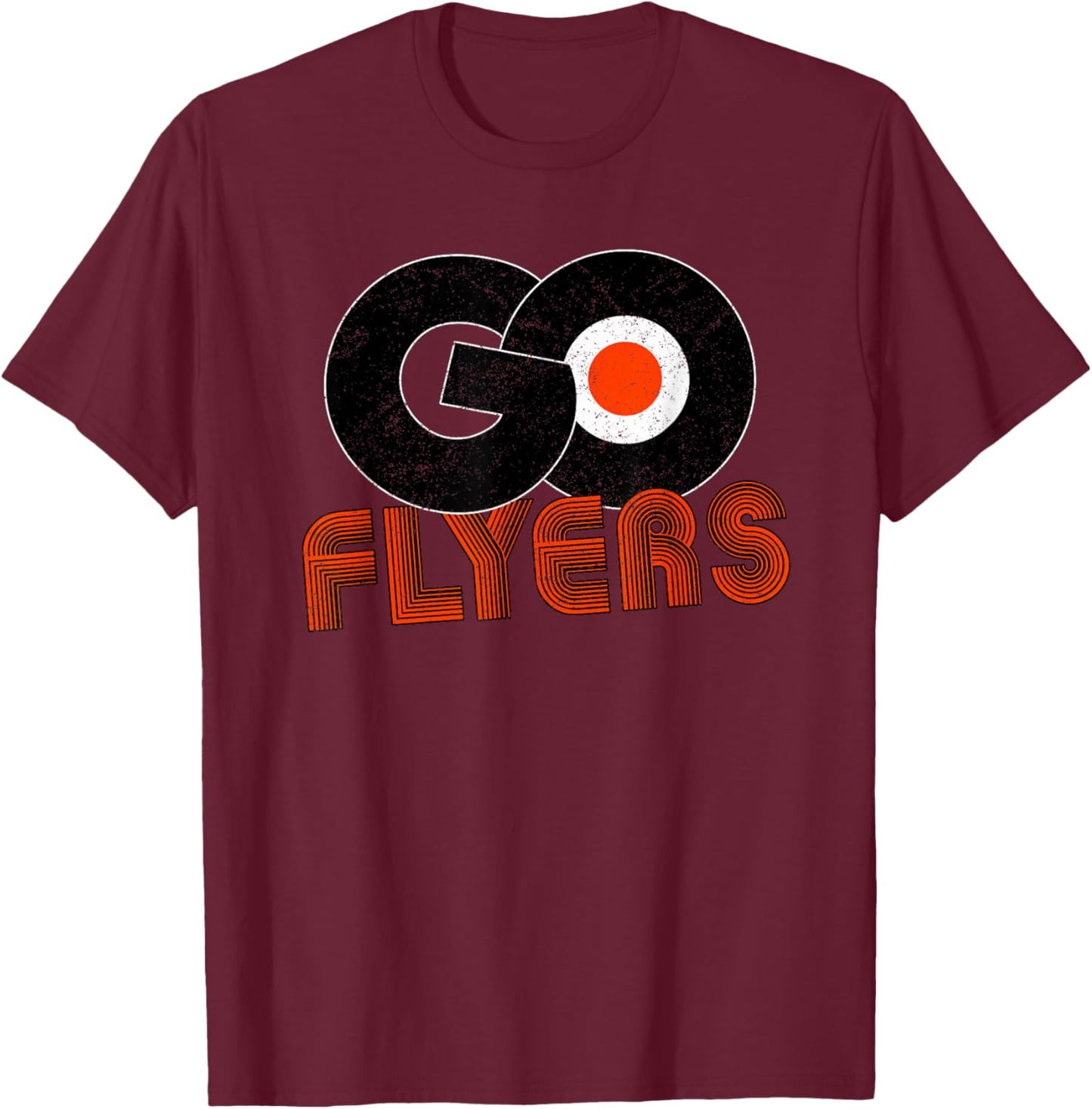 Vintage Let's Go Flyers Retro Sports Cheering Fan Spirit T-Shirt - T-Shirt | Maroon