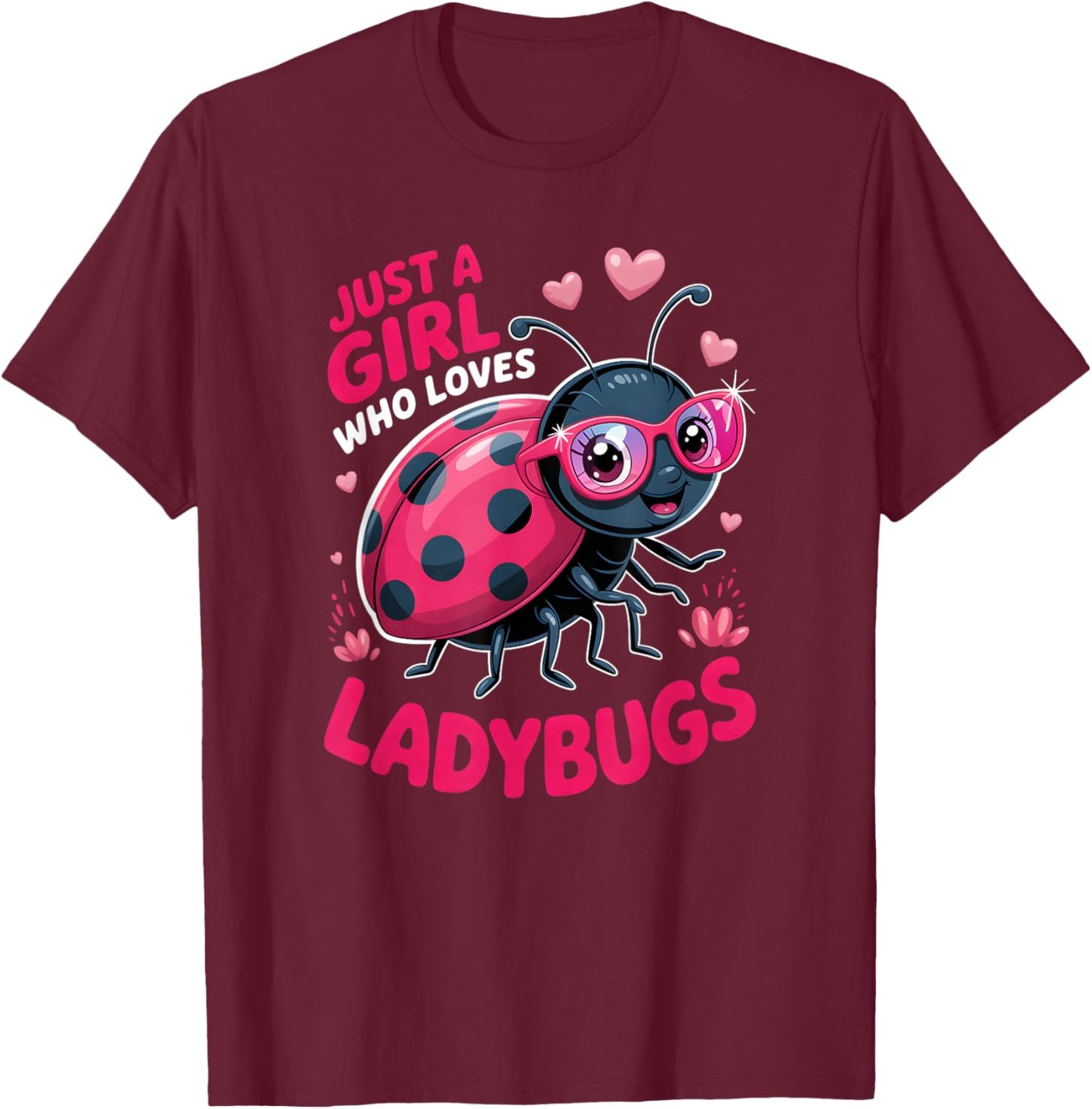 Girls Ladybug T-Shirt - T-Shirt | Maroon