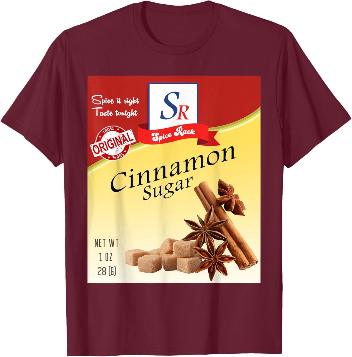 Cinanamon Sugar Spice Condiment Costume Spice Group T-Shirt - T-Shirt | Maroon