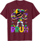 67 Six Seven Bruh Mardi Gras Jester Hat Beads Fleur De Lis T-Shirt - T-Shirt | Maroon