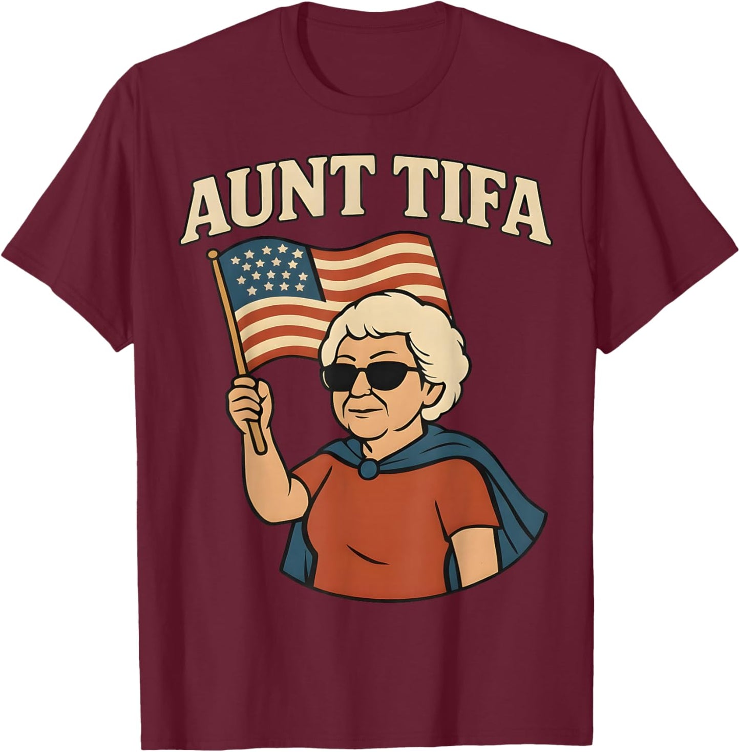 Aunt Tifa T-Shirt - T-Shirt | Maroon