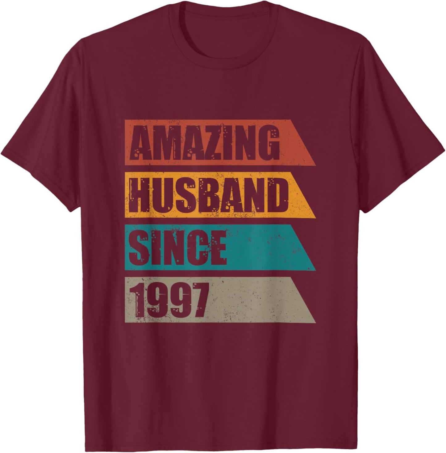 Retro Amazing Husband Since 1997 29th Wedding Anniversary T-Shirt - T-Shirt | Maroon