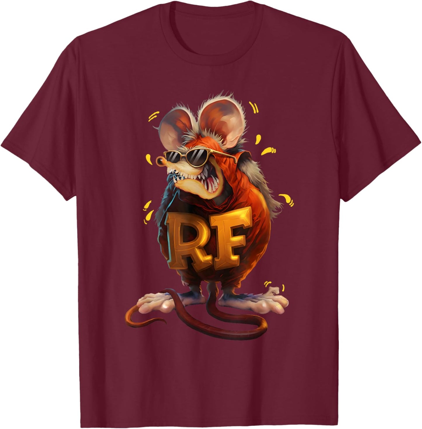 Rat Fink Sunglasses Green Horror Cartoon Spooky Rat T-Shirt - T-Shirt | Maroon