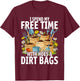 Funny I Spend My Free Time with Hoes & Dirt Bags Gardening T-Shirt - T-Shirt | Maroon
