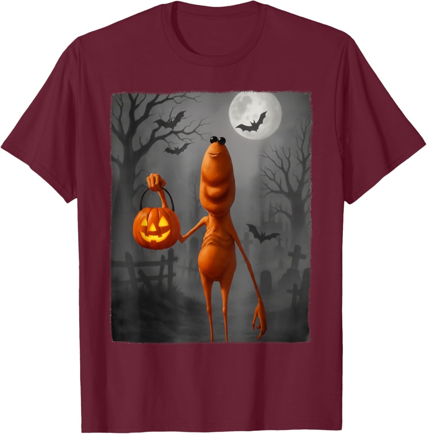 Marcus The Worm Halloween Custome T-Shirt - T-Shirt | Maroon