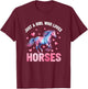Just A Girl Who Loves Horses Horse Lover T-Shirt - T-Shirt | Maroon