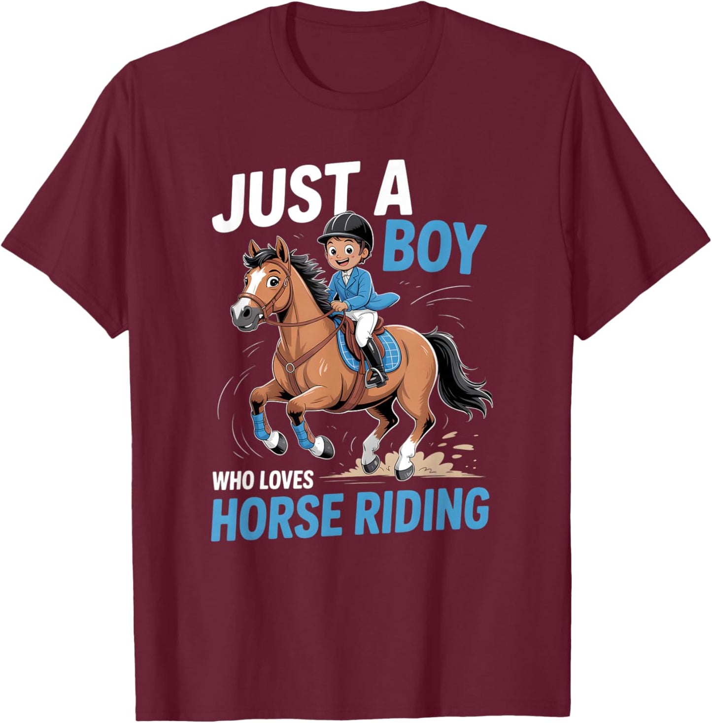 Boys Horse Riding T-Shirt - T-Shirt | Maroon